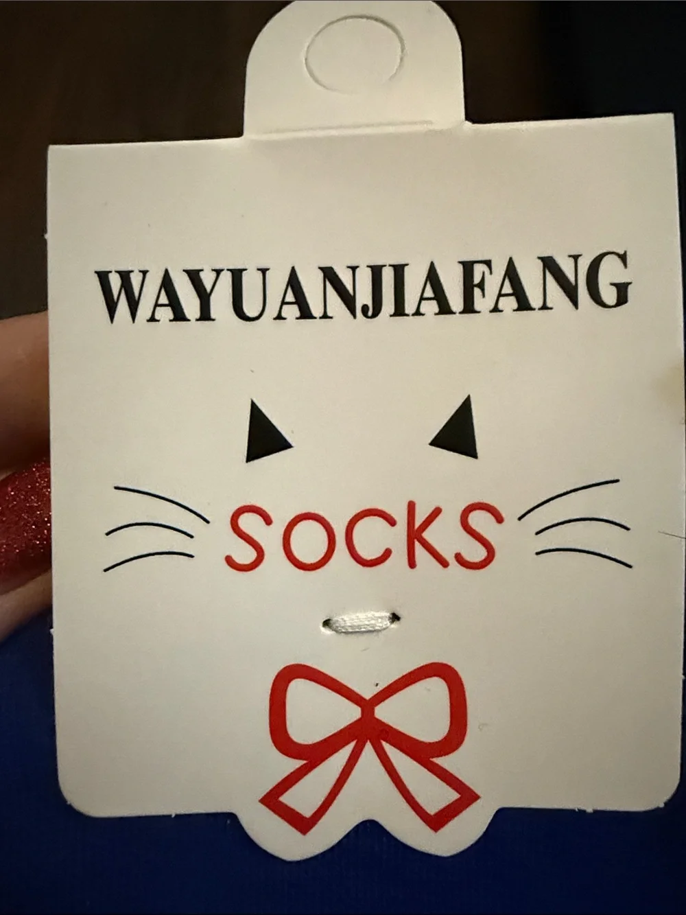 Blue Women's Crew Socks with White Logo
